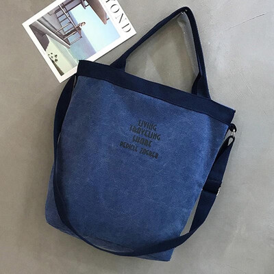 

Women Canvas Handbag Shoulder Bag Letter Print Large Capacity Shopping Totes Crossbody Bag