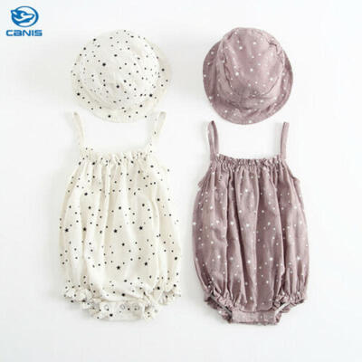 

US Toddler Newborn Baby Girl Kids Romper Bodysuit Hats Clothes Outfits 0-24M