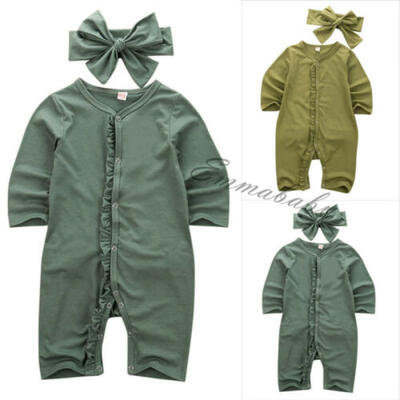 

Newborn Baby Unisex Romper Jumpsuit Outfit Clothes Headband Fast&Free Delivery