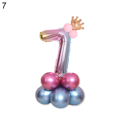 

0-9 Number Crown Foil Latex Balloon Balls Birthday Party Wedding Decor Supplies