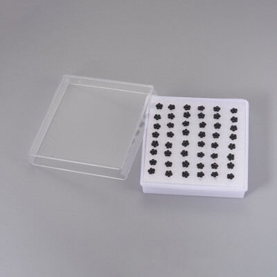 

Plastic Stud Earrings with Ear Nuts Enamel&Rhinestone Flower Black 4x2mm Pin 1mm 24pairsbox