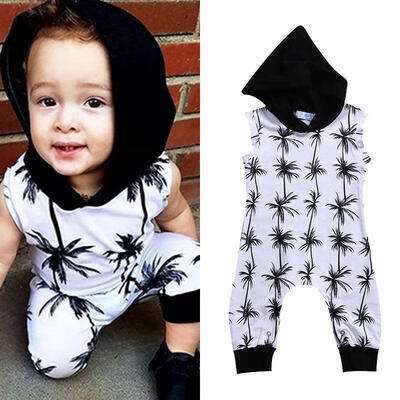 

Newborn Baby Boys Sleeveless Hooded Romper Jumpsuit Playsuit Outfits Clothes