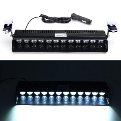 

12-light Car Emergency Strobe Light Bar Warning Flash Visor Deck Dash Lamp