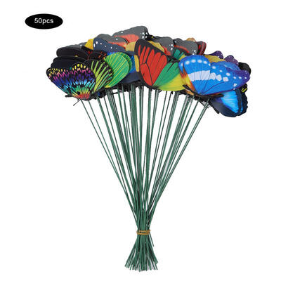 

Greensen 50PCS Colorful Butterfly On Sticks Garden Yard Lawn Craft Art Statues