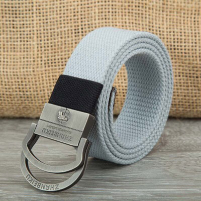 

Double ring buckle Men belt Quality canvas Alloy buckle Man&Women belt Outdoor casual Men cowboy belt 110-140 cm