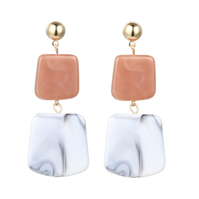 

Womens Earrings Korean Style Metal Geometry Acrylic Vintage Drop Long Earrings Fashion Jewelry Winter 2019 Accesorios Mujer