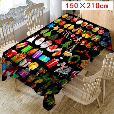 

Tailored Christmas Tablecloth Print Rectangle Table Cover Holiday Party Home Decor