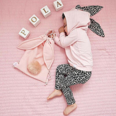 

CA Toddler Kids Baby Girl Clothes Hooded Tops Leopard Long Pants Winter Outfit