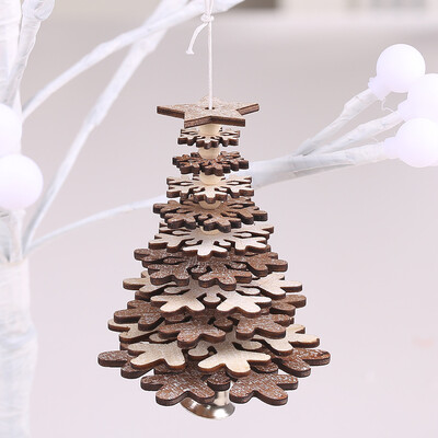 

〖Follure〗Christmas Tree Wooden Hanging Pendant Store Door Ornament Xmas Home Decor