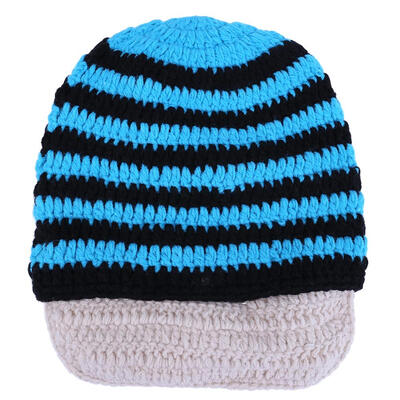 

Warm Autumn Winter Knitted Hat Woolen Cap Women Men Stripe Hand Made Cap