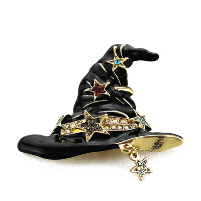 

Vintage Collar Button Alloy Breast Pin Magic Cap Corsage Halloween Brooch