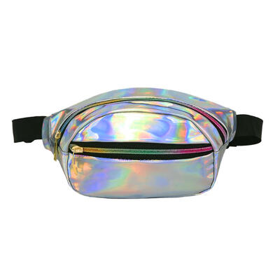 

Punk Laser Shoulder Waist Handbags Women Bright Leather Fanny Chest Bags