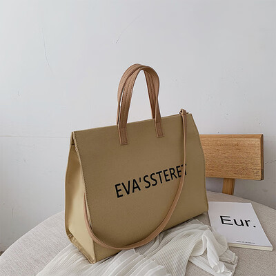 

chic casual canvas big bag high-capacity high-capacity portable womens bag new 2019 atmosphere single-shoulder bag messenger