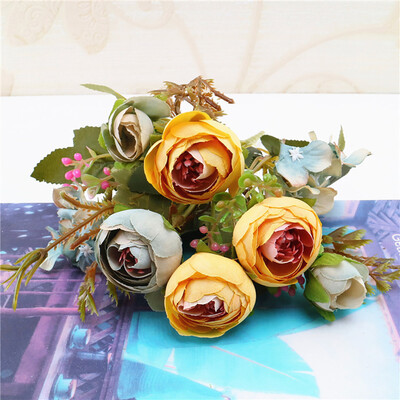 

〖Follure〗1 Bouquet Vintage Artificial Peony Silk Flowers Bouquet for Decoration