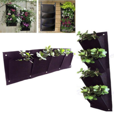 

Home Decor 4 Pocket Planting Bag Wall Vertical Greening Hanging Garden Outdoor g