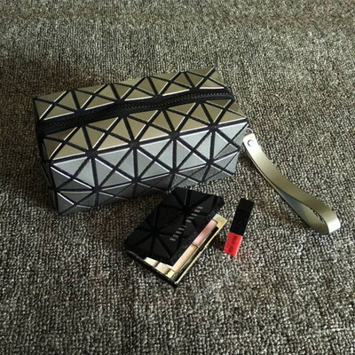 

New Fashion Women Cosmetic Bag Cases Geometric Folding Make Up Bag Quality PVC Qrganizer Makeup Case Beauty Bags