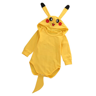 Newborn Baby Girl Boy Pokemon Pikachu Rompers Jumpsuit Outfits Cosplay Costume