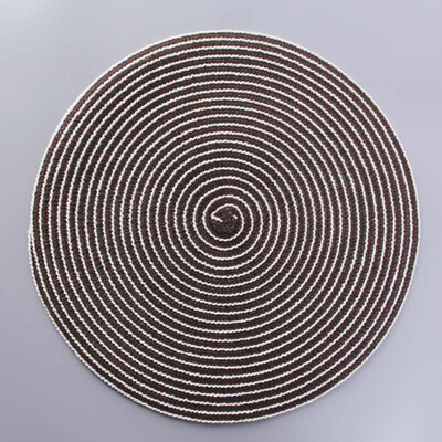 

36cm Round Ramie Woven Placemat Insulation Pads Anti-scalding Tea Dinner Useful