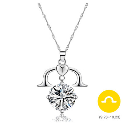 

Constellations Necklace Rhinestone Pendant With Zircon Crystal Diamond Necklace Gift For Women Girls Style