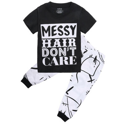 

2PCs Fashion Kids Baby Kids T-shirt Tops & Pants Outfits Set Casual Clothes