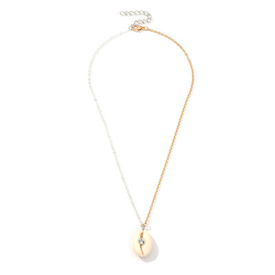 

Seashell Shell Pendant Necklace Rhinestone Crystal Zircon puka shell choker collar concha jewelry women collares de moda 2019