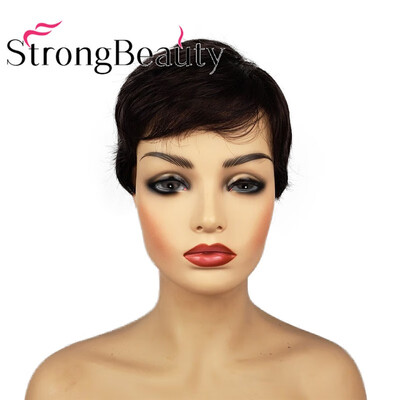 

StrongBeauty Short Pixie Cut Hair for Women Synthetic Darker Red Wig