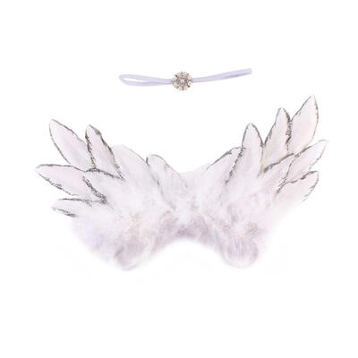 

2pcs Newborn Baby Photography Props Infants Pearl Feathers Wings Headband