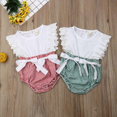 

Cute Newborn Baby Girls Plaids Romper Bodysuit Jumpsuit Outfits Sunsuit Playsuit