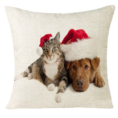 

Siaonvr Xmas Christmas Cat Sofa Home Decoration Festival Pillow Case Cushion Cover
