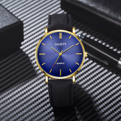 

Gobestart Fashion Simple Casual Mens Watch Business Leather With Strap Mens Watch