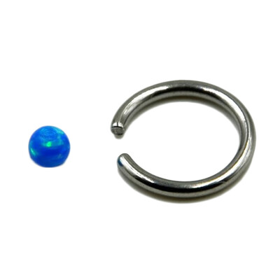 

Titanium Opal Stone Hinged Ring Lip Nipple Cartilage Piercing Nose Clicker Body