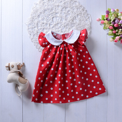 

Princess Polka Dot Red Newborn Baby Girls Patry Birthday Sundress