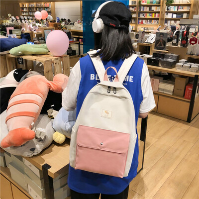 

Xiaoqingxin large capacity schoolbag female insfeng Korean version high school students backpack female Shoulder Bag Canvas Campus