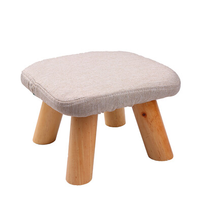 

Ottoman Pouf Cube Fabric Creative Cute Solid Wood Footstool Padded Foot Rest Folding Storage Footrest Seat Stool with Removable Co