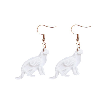 

Transparent Animal Skeleton Drop Mouse Rabbit Penguin Bird Pig Cat Earrings