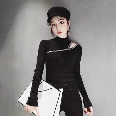 

Women Long Sleeve Slim Fit Shirts Sexy Turtle Neck Solid Tops Pullover Sexy Warm