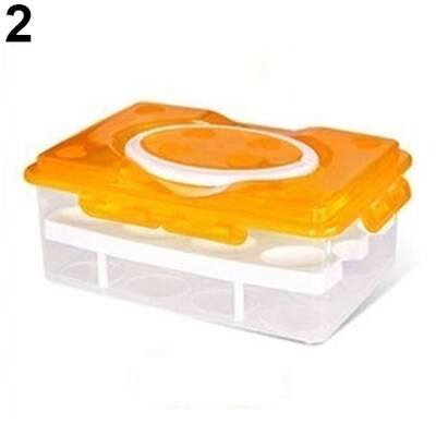 

Double Layer Refrigerator 24 Eggs Holder Airtight Storage Container Plastic Box