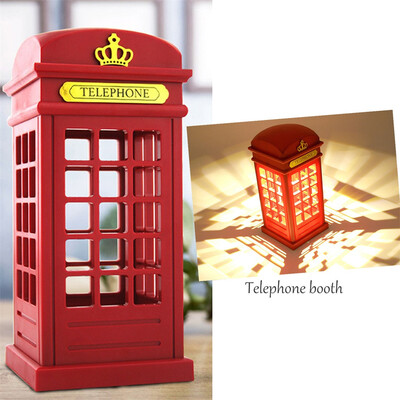 

〖Follure〗Retro London Telephone Booth Night Light Touc Sensor USB LED Bedside Table Lamp