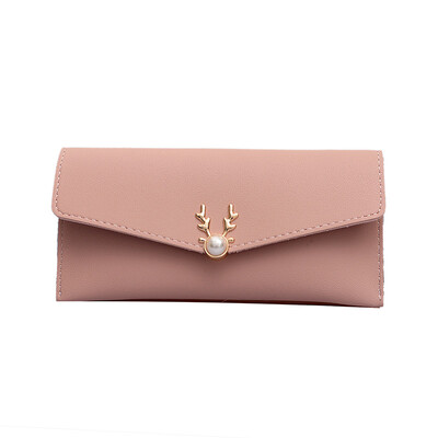 

Small deer wallet long mobile phone handbag ladies grasp handbag ladies pocket pocket folding short Korean Version cute handbag th