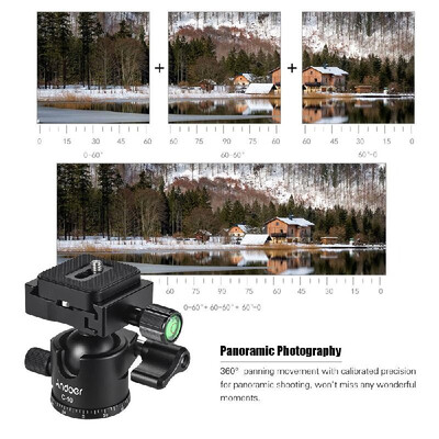 

Andoer C-10 Aluminum Alloy Camera Tripod Ball Head Mini Ballhead Low Center of Gravity 1pc Spare Quick Release Plate for Canon Ni
