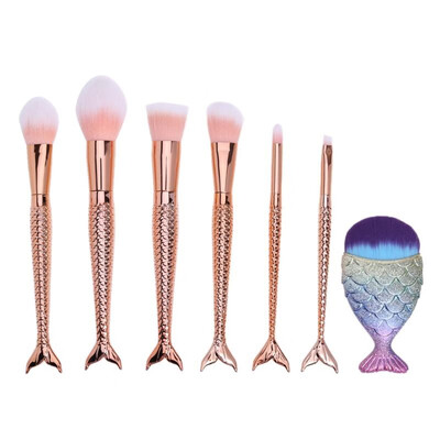 

7pcs Makeup Brush Set Big Fish Tail Foundation Powder Eyeshadow Brush