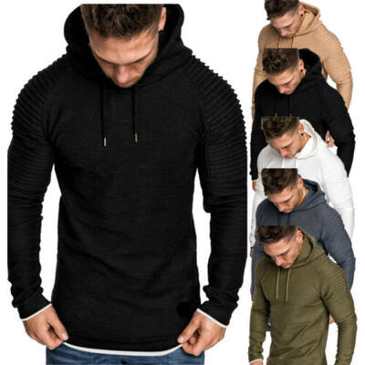 

UK Mens Muscle Hoodie Tank Top Bodybuilding Gym Workout Pure Color Top Hoodies