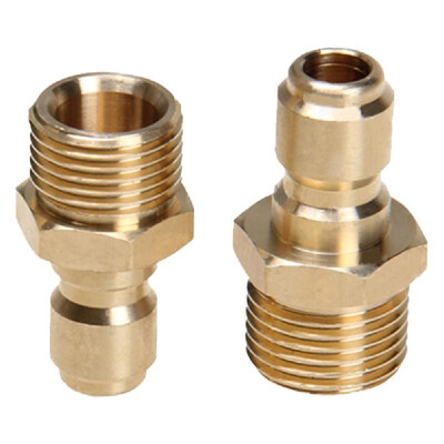 

High Pressure Water Gun Spray Connectors Garden Hose Quick Connector Heavy-duty Copper Hose Fittings 38 In Male&Female Water