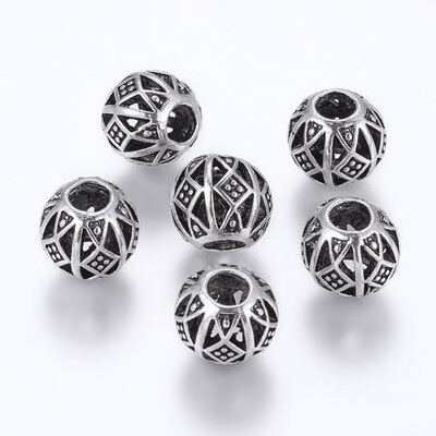 

Tibetan Style Alloy European Beads Large Hole Beads Rondelle Antique Silver 105x9mm Hole 4mm