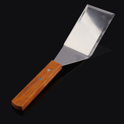 

Stainless Steel Spatula Scraper Pancake Turner Scoop with Wooden Handle