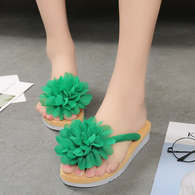 

Rose Fashion Women Summer Flip Flops Slipper Flower Flat With Beach Slippers Slides