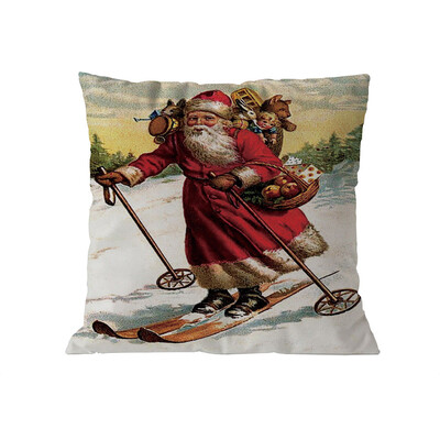 

Tailored Merry Christmas Pillow Cases Linen Sofa Cushion Cover Home Decor Pillow Core