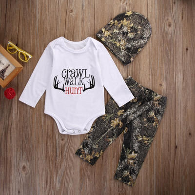 

Camo Newborn Baby Boys Girls Clothes Long Sleeve Tops Romper Pants Leggings Hat Outfits Set 0-18M