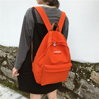 

Schoolbag female Korean version high school student ins style bf campus canvas ancient feeling girl backpack Japanese shoulder bag