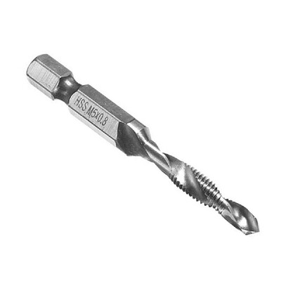 

1Pc 2 In 1 14" Hex Shank HSS Metric Right Hand Screw Thread Tap Taper & Drill Bits M5